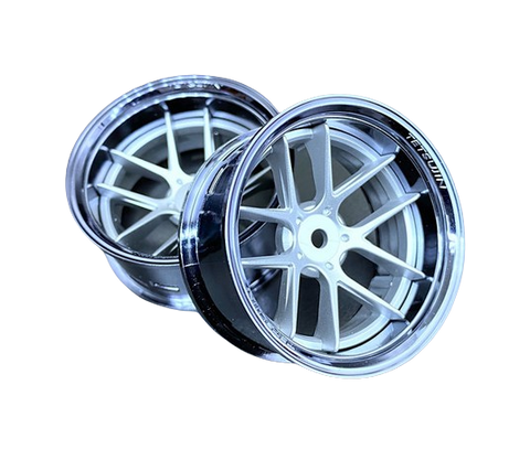 Tetsujin 1/10 Jasmine Style Wheel Set with adjustable offsets (6mm, 9mm, 12mm) for RC drift cars TT-7681 - SIlver