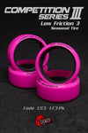 DS Racing CS3 LF3 Pink, Low Friction 1/10 RC Drift Tire Set