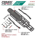 Close-up of MST RMX 2.5 Carbon Lightweight Chassis Deck Set #210676 for enhanced performance and reduced weight