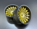 Tetsujin Super Rim 'Dahila' Adjustable Offset RC Wheels, 2-piece set for enhanced customization black and gold