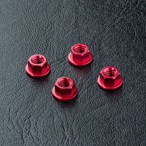 Close-up of MST M4 Wheel Nut 5.5mm Hex, available in multiple colours, Red #820001R