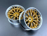 Tetsujin 1/10 Daisy Style Wheel Set with adjustable offsets (3mm, 6mm, 9mm) for RC drift cars TT-8098 Gold