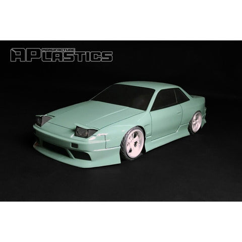 APlastics Nissan S13 Onevia 1:10 RC Car Body Shell, Clear Unpainted, 205mm - UK