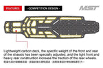 RC MST RMX 2.5 Carbon Lower Chassis Deck, Flexable, Lightweight 210656 - UK