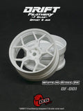 1:10 RC DS Racing Drift Feathery RC Wheel Set, 6mm, Hi Gloss White - DF-001