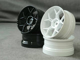 1:10 RC DS Racing Drift Feathery RC Wheel Set, 6mm, Hi Gloss White - DF-001